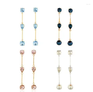 Halskette Ohrringe Set CSxjd 2023 Luxuriöser langer Kristall mit übertriebener Persönlichkeit in vier Farben