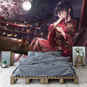 Encantador sakura girl fondos de pantalla personalizado anime japonés po wallpaper 3d pared de pared mural niñas niños dormitorio de cosplay dibujos animados d223h