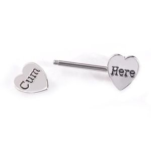 Amerikan Seksi Mektup Kalp meme ucu yüzüğü Paslanmaz çelik halkalar bar gövdesi piercing takı kadınlar için hediye ve kumlu