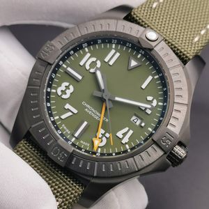 Watcher Watch Men's Watch Men's Men's Automatic Mechanical Sports Watch 45 ملم أسود تيتانيوم علبة Khaki Green Surface Strength Watch Fudicury Watch