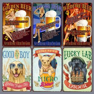 Beer Vintage Tin Sign Metal Plaque Retro Wall Decorative Bar Pub Club Man Cave Pin Up Girl Beer Poster 30X20cm W03