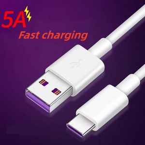 För Huawei Type C iPhone Android Super Fast Charging 3M Datekabel 5A Flash Laddningskabel