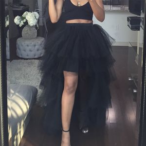 패션 베이비 핑크 높은 낮은 계층 Tulle 스커트 Ruffles 탄성 투투 스커트 신부 들러리 Tulle Skirt Custom Made