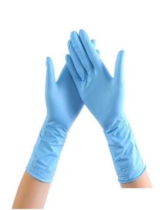 Reiniging handschoenen 100 stks blauw wegwerp rubber huishoudelijk catering voedsel lange mouw 12inch nitril dik en duurzame druppelafgifte H7252038