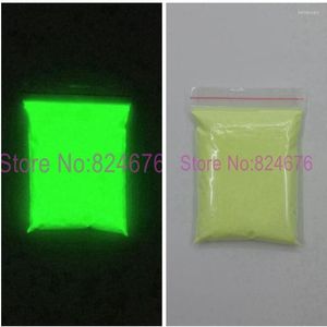 Glitter per unghie 500 g/borsa Polvere luminosa verde gialla Decorazione al fosforo super brillante Bagliore nella polvere di pigmento scuro