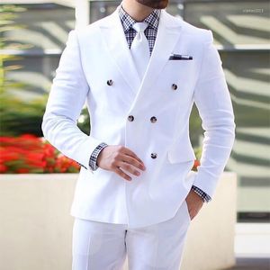 Men's Suits Men Tuxedos 2 Pieces Male Champagne Groomsmen For Wedding Smart Blazer Dress Formal Two-piece Suit 2023