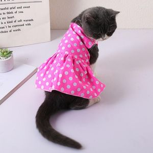 Kattdräkter kjol dot tryck polyester hundklänning teddy husdjur