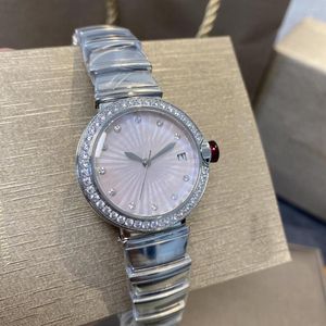 ساعات المعصم Ogstuff Designer Pearl Dial Ruby Diamond Crown المستورد حركة الكوارتز الحجم الزجاجي الحجم 33 مم 2023