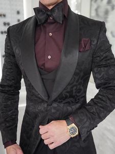 New Men's Suits Customized Suit Jacquard Groom Tuxedos Jacket Blazers Halloween Costume Elegant For Man Suit's Wedding 51