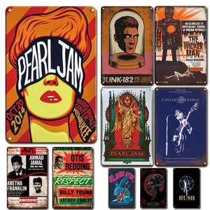 Old Fashion Music Poster Metal Plaque Tin Sign Vintage Rock Band Stickers Metal Plate Shabby Chic Living Room Decor Accessories 30X20cm W03