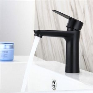 Badrumsvaskar Krattor Black Paint Basin Faucet Ancient Matt och Cold Wash rostfritt stål