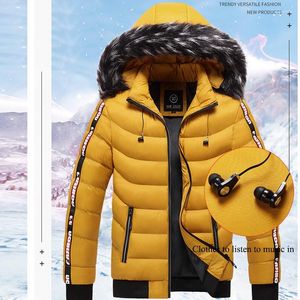 Männer Unten 2023 Winter Warme Jacke Männer Gepolsterte Parka Mann Mantel Künstliche Pelz Große Taschen Kapuze Männlichen Dicke Parkas schneejacke