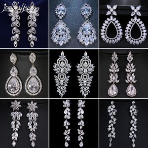 Ohrstulpe, luxuriös, Zirkonia, für Hochzeit, Damen, baumelnde Ohrringe für Bräute, lange Ohrringe, Abendparty, Kostümschmuck, Zubehör 230306