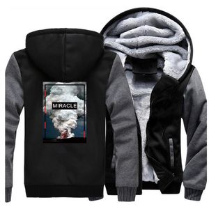 Erkek Hoodies Sweatshirts Volkanik Patlama Ceketler Erkekler Doğal Kış Kalın Fermuarı Polar Sıcak Katlar Spor Giyim Dış Giyim Plus Sizemen