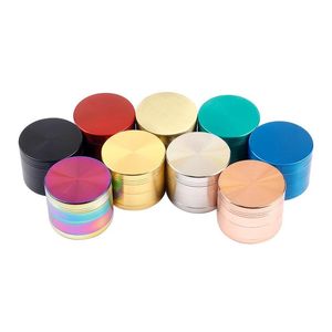 40mm 50mm 55mm 63mm 4layer Zinc Alloy Metal Herb Grinder Smoking Pipe Accessories Tobacco Manual Grass Spice Grinders