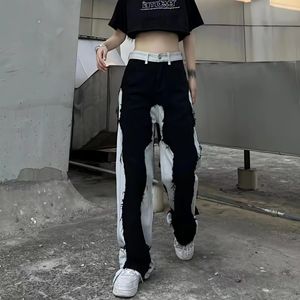 QNPQYX Oversize Ins Black Jeans Women Summer Harajuku Y2K Streetwear High Caist Vintage Legal reta All Match Match Baggy Casual Pants