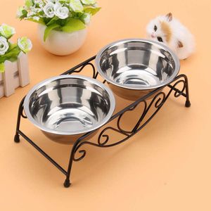 Dog Bowls Feeders Stainless Steel Bowl Pet Feeding for Cats or Drinking Fountain Water Container Food s 230307