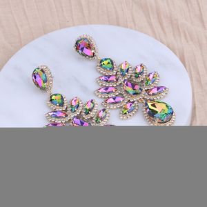 Ear Cuff Novelty Design Shiny Flowers Dangle Earrings For Women Fashion Jewlery Evening Dress Statement Earrings Accessory 230306