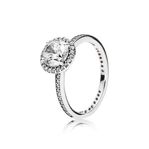 REAL 925 Sterling Silver Cz Diamond Ring med original Box Set Fit Pandora Style Wedding Ring Engagement Smycken för kvinnor Girls2684