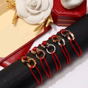 2023 Fashion New Women's Bracelet Brand Double Ring Rope Couple 18k Gold Bracelet High Quality Titanium Steel Designer Bracelet for Women