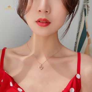 Choker Necklace Woman Jewelry Rose Gold Give Mother Day Gift Thanksgiving Hand In Heart Shaped Female Pendant Birthday Accessories