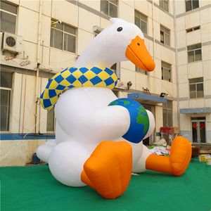 Inflatables Mascot Inflatable Goose With LED Strip and Blower for Nightclub Ceiling Decoration