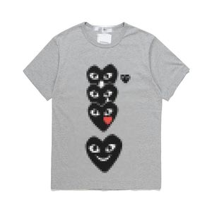Tasarımcı Tee Erkekler T-Shirts Com Des Garcons Black Heart Kısa Kollu T-Shirt XL Marka Gri Kadınlar
