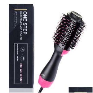 Spazzole per capelli Spazzola per asciugatrice One Step e volumizzante Piastra per capelli Bigodino Salon 4 in 1 Rullo Elettrico Calore Aria Arricciacapelli Pettine Dro Dhx42