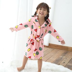 Kvinnors sömnkläder barn badrock för tjej barn kläd flanell badrock kläder pojke korall sammet natt pajamas 2-12 år