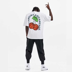 Men's T-Shirts UH Cherry Smiling Face Short Sleeve Street Loose Basketball Tee Shooting Shirt T2303071