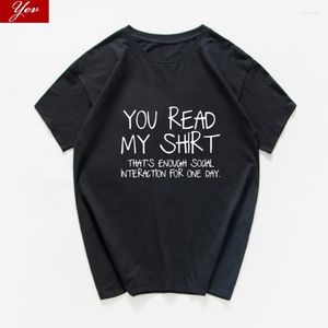 Herren T-Shirts You Read My Shirt That's Enough Social Interaction For One Day Lustige lose Streetwear Ästhetische Tops T-Shirt Herrenbekleidung