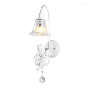 Wall Lamps Modern Minimalist E14 Resin Angel Trumpet Bird Bedroom Bedside Lamp Led Crystal Glass