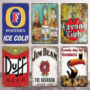 Vintage Beer Metal Poster Tin Sign Vintage Bar Signs Decor Accessories Retro Art Painting Sticker Metal Plate Kitchen Home Decor Plaques 30X20cm W03