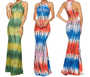 Casual Dresses 2023 Women Long Elegant Print Boho Sundress Sleeveless Evening Party Maxi Slim Vestido De Festa