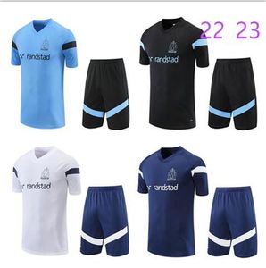 22 23 Marseilles trascksuit Payet Soccer Jersey Men Training Suit 23/24 Olympique de Marseilles Survetement Maillot Foot Short Sleeve Sportwear 01