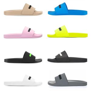 Tasarımcı Erkek Kadın Terlik Slaytlar Sandalet Sandaletler Siyah Fluo Yeşil Beyaz Serin Gri Bej Mavi Pembe Sarı Sarı Erkekler Kauçuk Saklama Slayt Moda Sandal 36-45