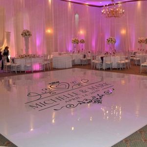 Adesivos de parede pista de dança de casamento decalque vinil adesivo personalizado name date flow para a janela porta de porta removível mural c1019 230307