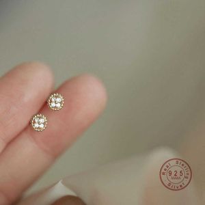 Charm HI MAN 925 Sterling Silver Inlaid Zircon Disc Cross Flower Earrings for Women Exquisite Small Jewelry Gifts G230307