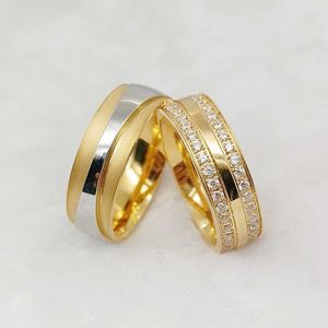 Band Rings High Quality Designer cz diamond Lover's Promise Wedding Rings Ladies Gents 18k gold plated fashion jewelry ring for Couples AA230306