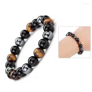 Strand Natural Obsidian Stone Bracelet Magnet Tiger Light Healling Healthy Loss Jewelry Женщины Мужчины Пара