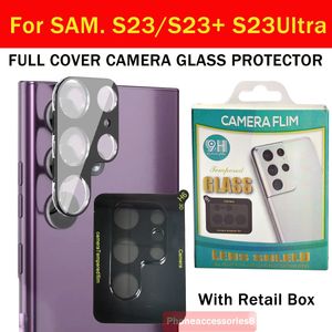 Protetor de lente de câmera de telefone de vidro temperado para Samsung Galaxy S23 Ultra S23ultra S22 S21 S20 Note20 Plus Ultra S21FE A13 iPhone 13 12 11 mini
