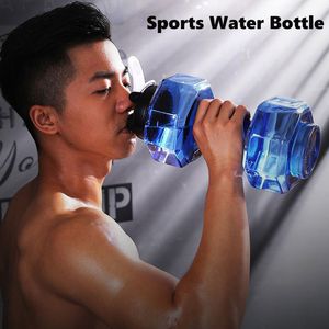Mancuernas Botella de agua con mancuernas Deportes Fitness Beber para hombres Mujeres Copa de entrenamiento A prueba de fugas Bebedero para acampar al aire libre s 230307