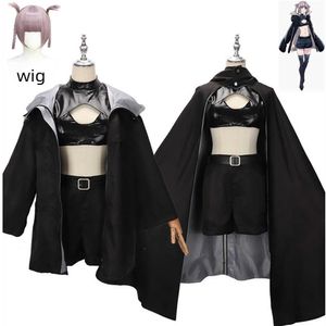 Anime kostymer anime call of the night nanakusa nazuna vampire cosplay come wig coat väst cape läder strumpor kvinna sexig karneval party kostym z0301