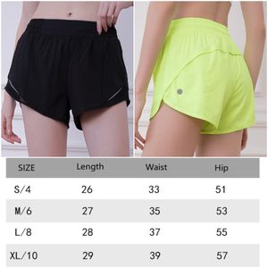 LU-YDPF62 Womens Yoga Outfit High midjeshorts tränar korta byxor Fitness Wear Girls Running Elastic Adult Pants Sportwear Breeches andningsbara