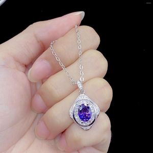 Correntes Purple Zircon Produto Amethyst Full Diamond Light Luxury Moda Pingente Jóias femininas