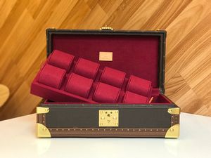 Coffret 8 Montres caixa de relógio bolsa organizadora arte de baús vivos e viagens A tela Damier Garphite pode acomodar até 8 relógios caixa de armazenamento N48226 4700b