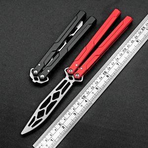 SF Aluminum 6061-T6 Handle 420 Steel Butterfly Beginner Training Knife Flail Not Sharp Blade Tactical Outdoor Camp EDC Tools