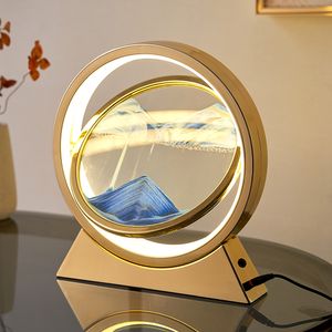 3D LED Quicksand japanese table lamp with Moving Sand Art Picture and Deep Sea Sandscape Design - Perfect Home Decor Gift