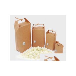 Packing Bags 100Pcs New Product Rice Paper Packaging/Tea Packaging Bag/ Kraft Bag Food Storage Standing Drop Delivery Office School Dhxqg