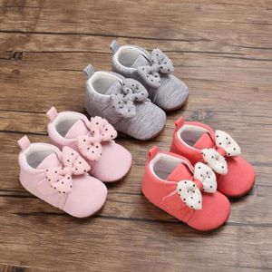 Primeiros Walkers Baby Sapath Girls Infant Soft Sole Toddle Bow Nó não deslize Princesa Mar Jane Prewalker 0-18m Spring Autumn